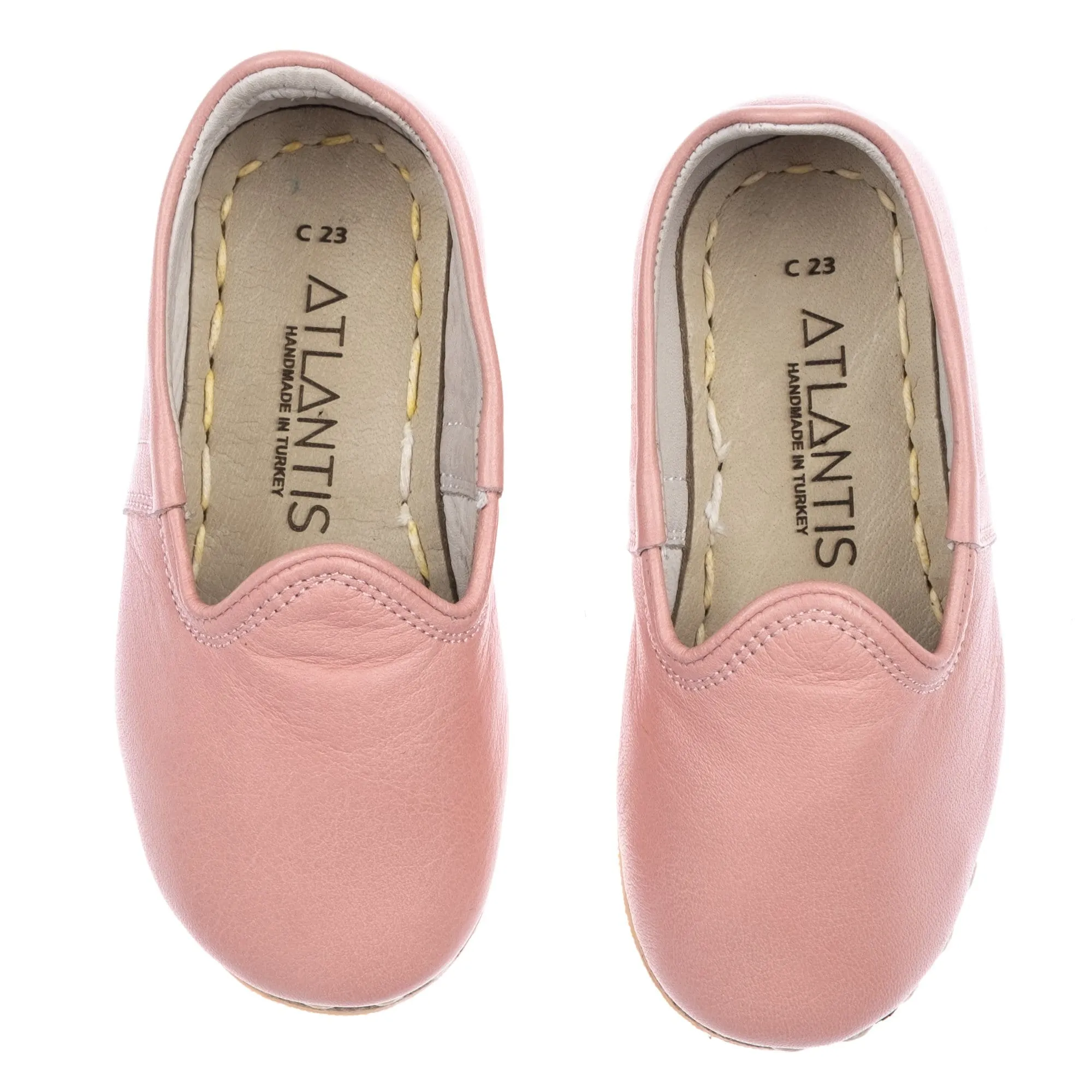 Kids Powder Pink Leather Shoes