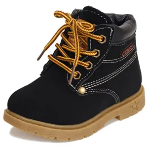 Kids Waterproof Lace Up Boots Boy Girl Hiking Combat Boots (Toddler/Little Kid)