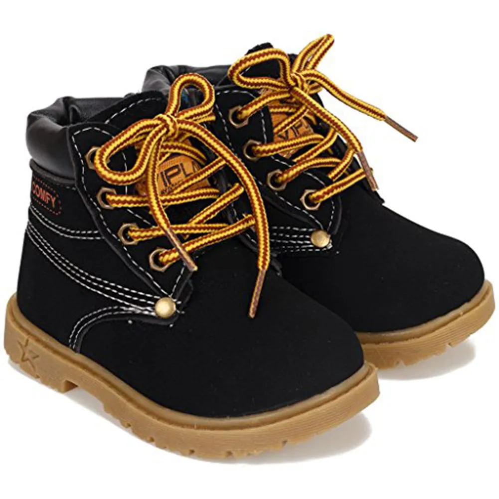 Kids Waterproof Lace Up Boots Boy Girl Hiking Combat Boots (Toddler/Little Kid)