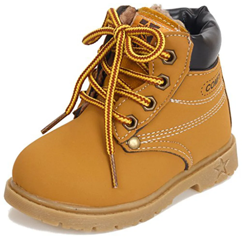 Kids Waterproof Lace Up Boots Boy Girl Hiking Combat Boots (Toddler/Little Kid)