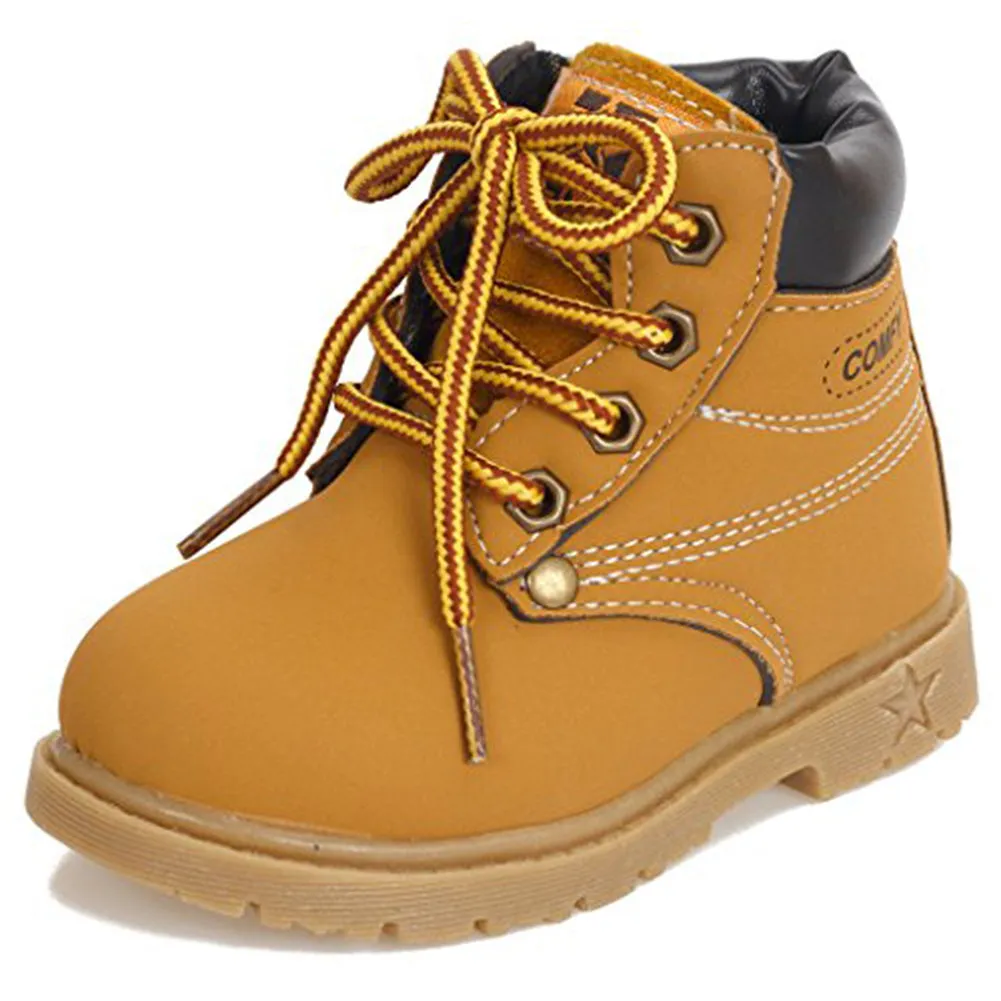 Kids Waterproof Lace Up Boots Boy Girl Hiking Combat Boots (Toddler/Little Kid)