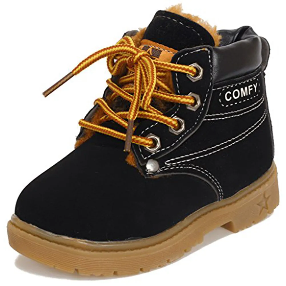 Kids Waterproof Lace Up Boots Boy Girl Hiking Combat Boots (Toddler/Little Kid)