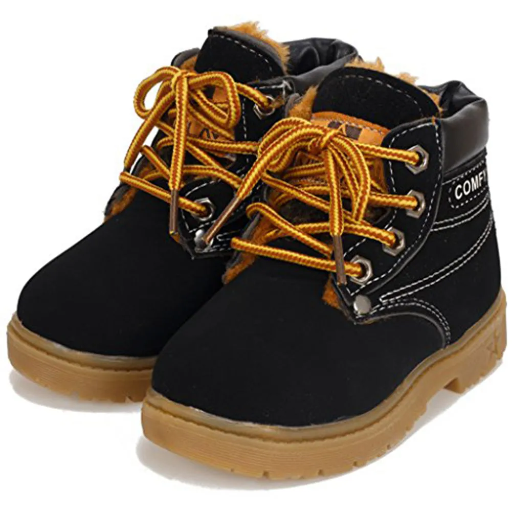 Kids Waterproof Lace Up Boots Boy Girl Hiking Combat Boots (Toddler/Little Kid)