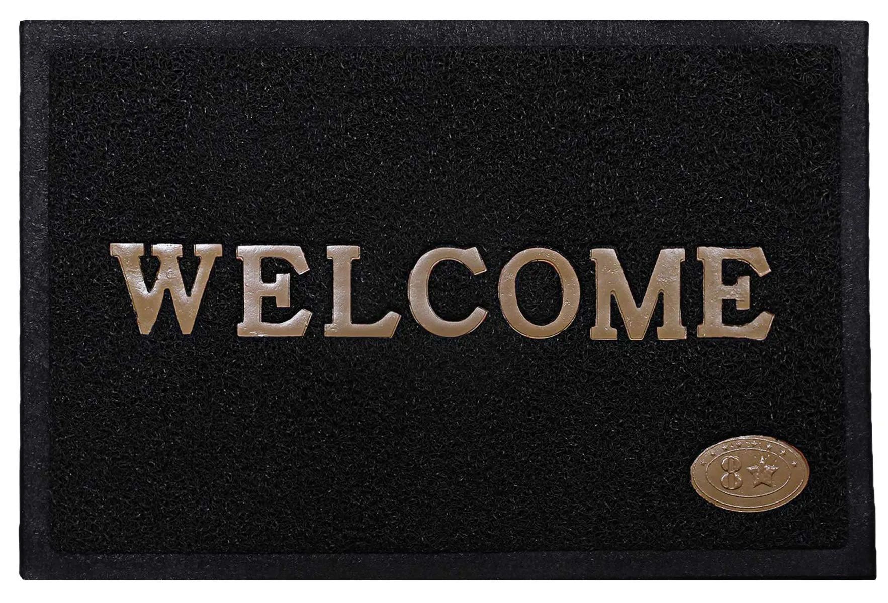 Kuber Industries Rubber Anti Slip Welcome Door Mat for Home Entrance, Office, Shop (Black)-Pack of 3-KUBMART15384, (Model: KUBMART015384)