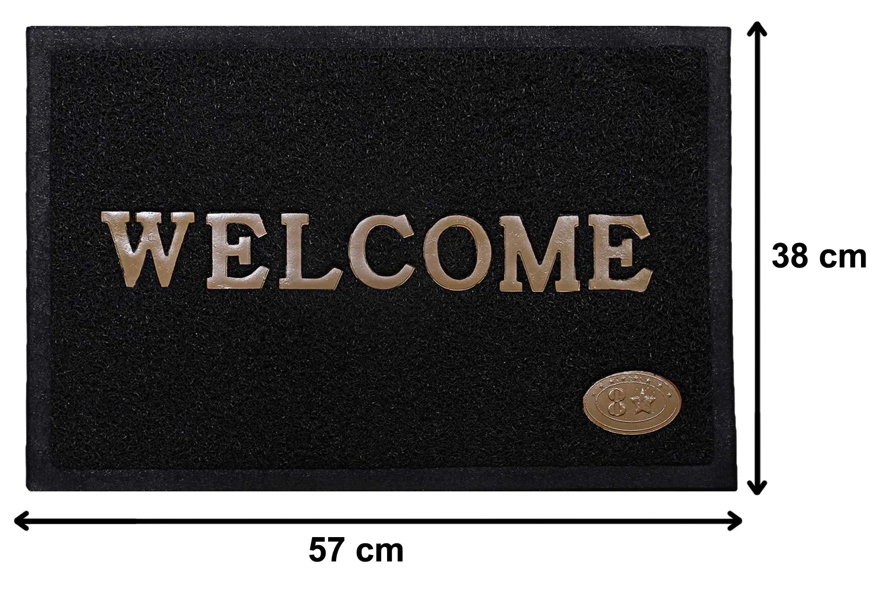 Kuber Industries Rubber Anti Slip Welcome Door Mat for Home Entrance, Office, Shop (Black)-Pack of 3-KUBMART15384, (Model: KUBMART015384)