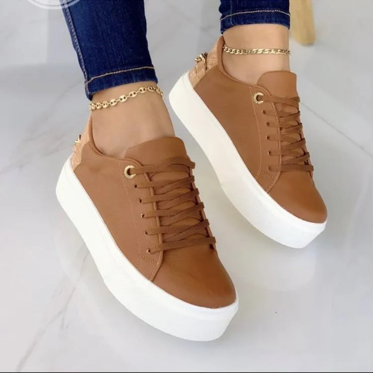 Large Size Women&#039;s Shoes New European And American Style Single Shoes Low-top Thick Slab Shoes Casual Women&#039;s Shoes White Shoes