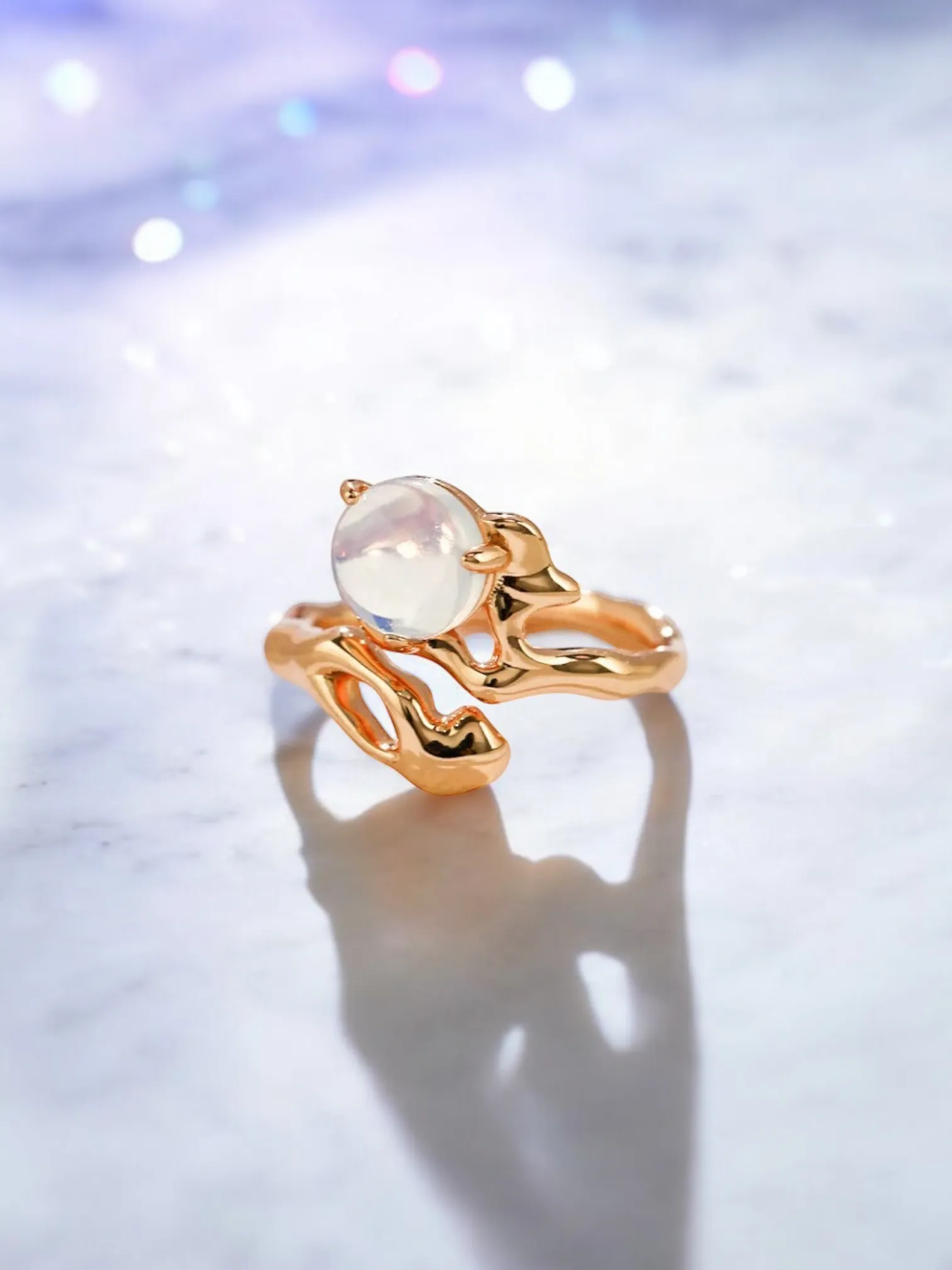 Laura - Minimalist Moonlight Opal Ring