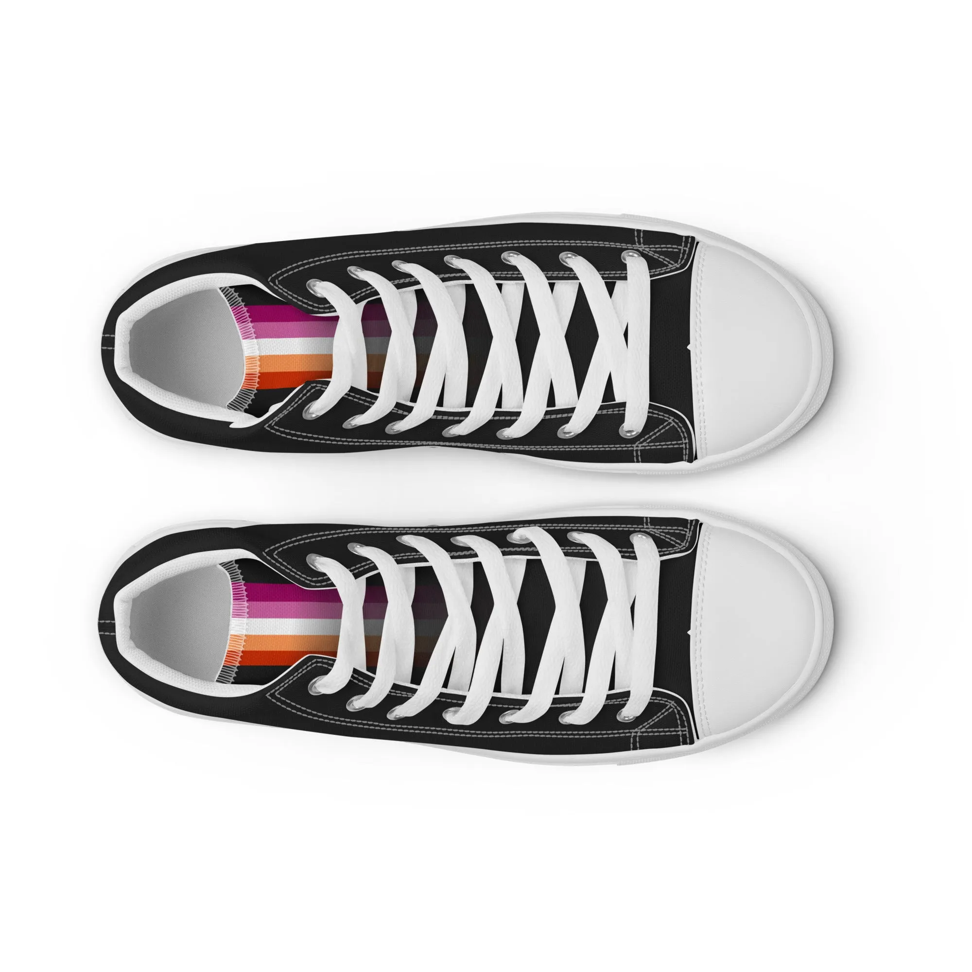 Lesbian Pride Black High Top Trainers (female sizes)