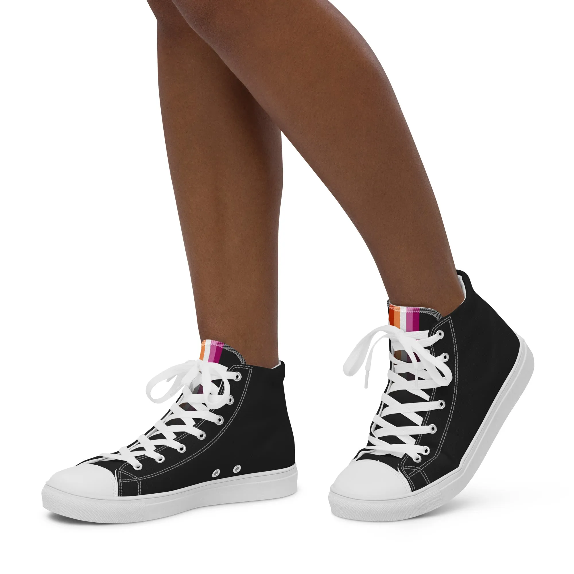 Lesbian Pride Black High Top Trainers (female sizes)