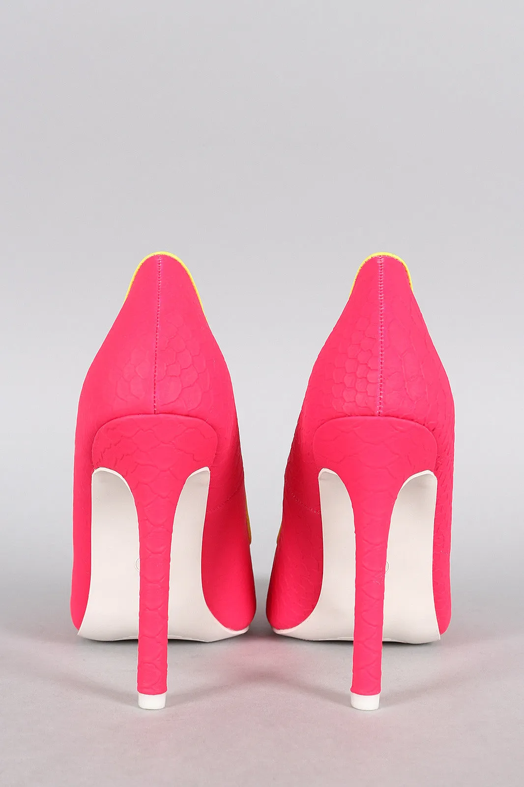 Liliana Neon Snake Pointy Toe Pump