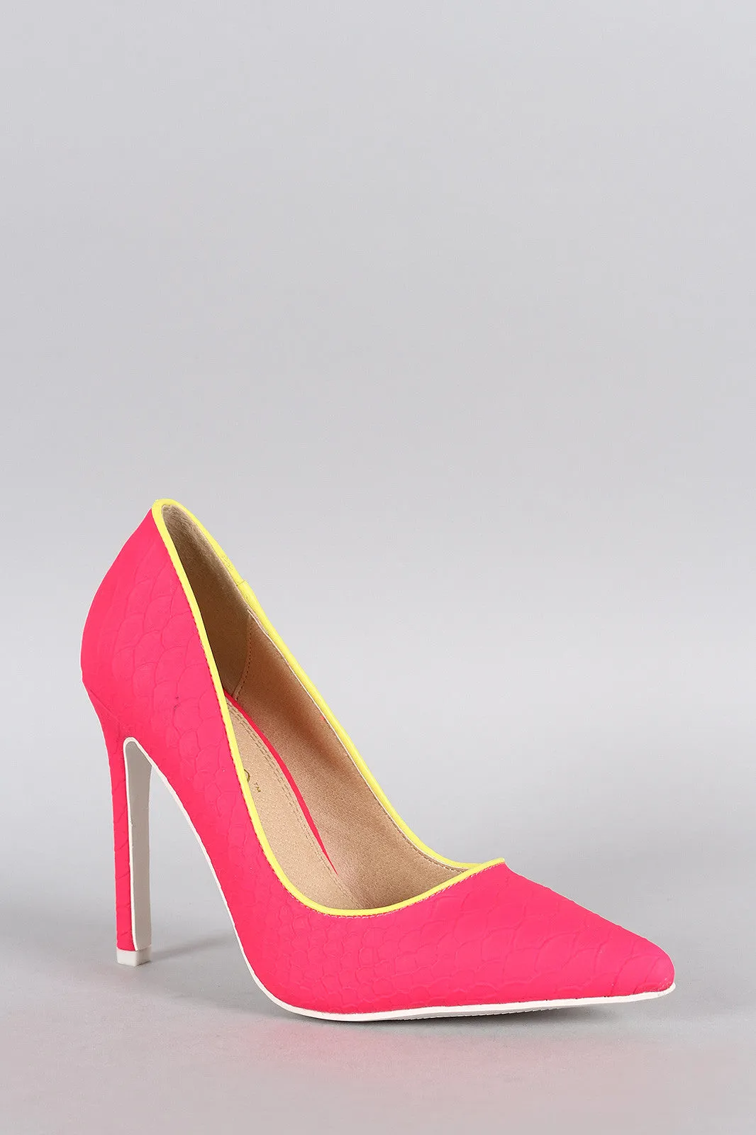 Liliana Neon Snake Pointy Toe Pump