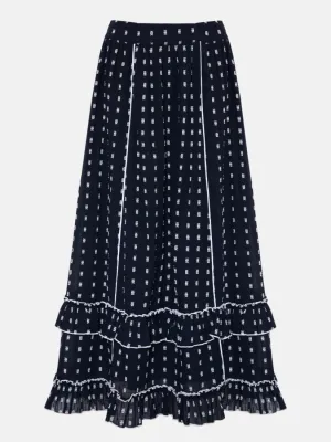 Loretta Skirt in Navy Polka