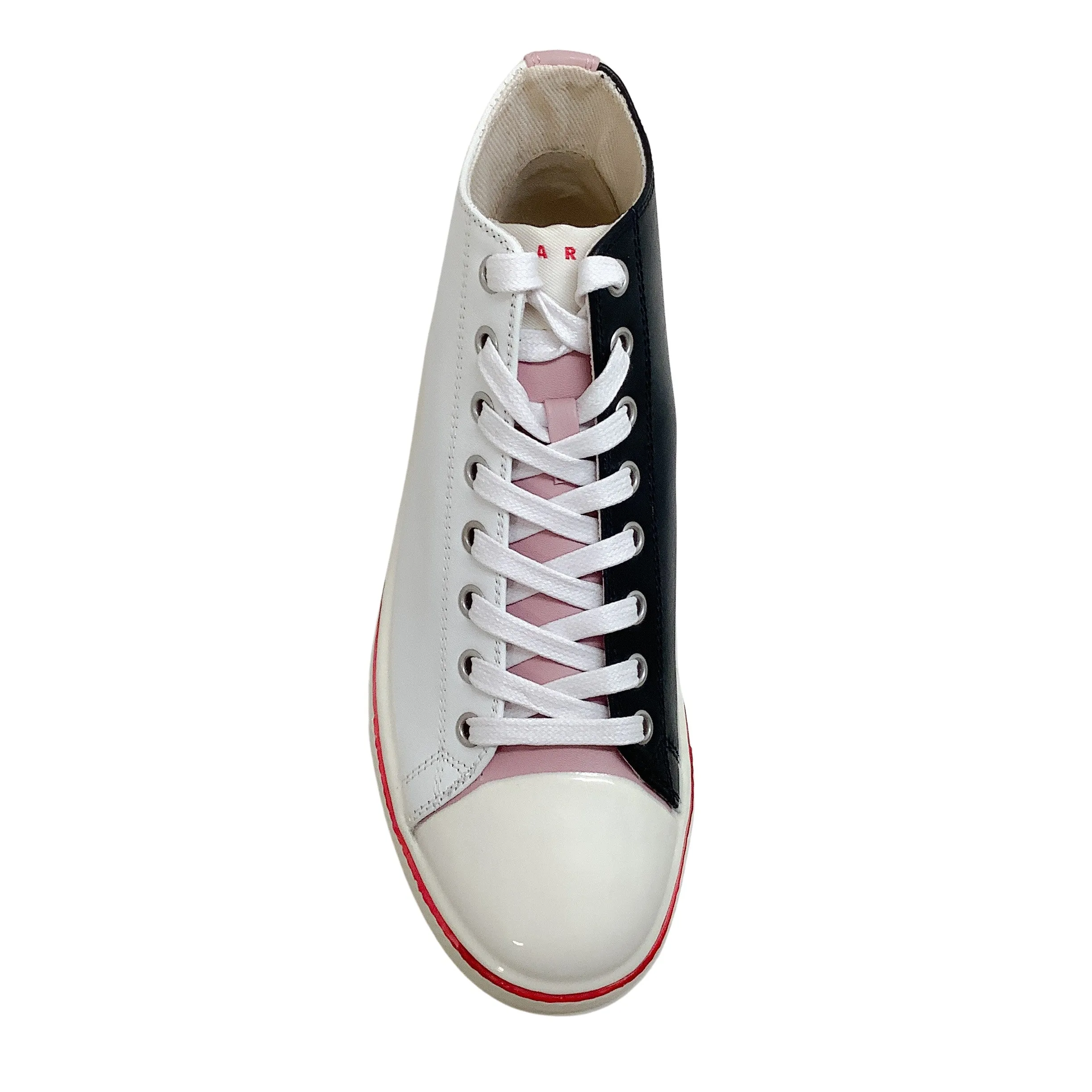 Marni White / Pink / Black Gooey High Top Sneakers