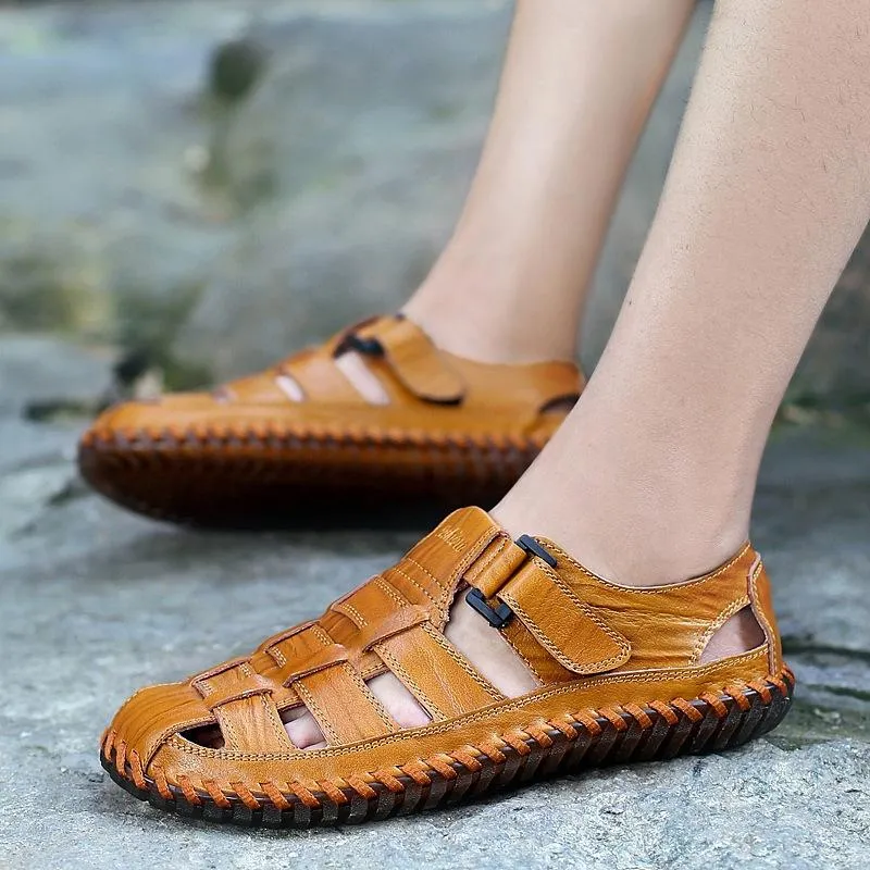 Men Outdoor Flat Heel Hiking Brown Sandals