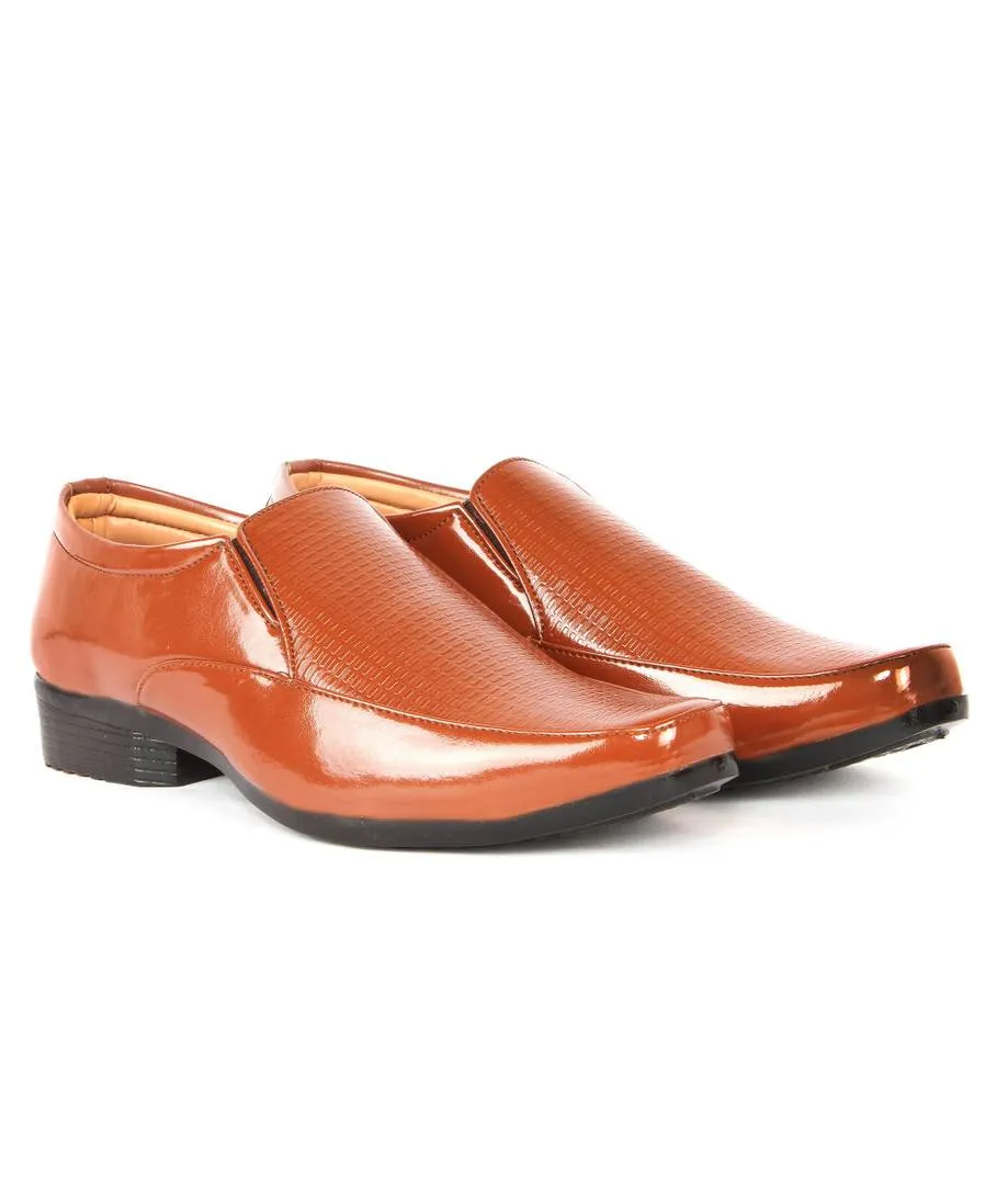 Men's Tan Slip-on Synthetic Party wear Formal Shoes