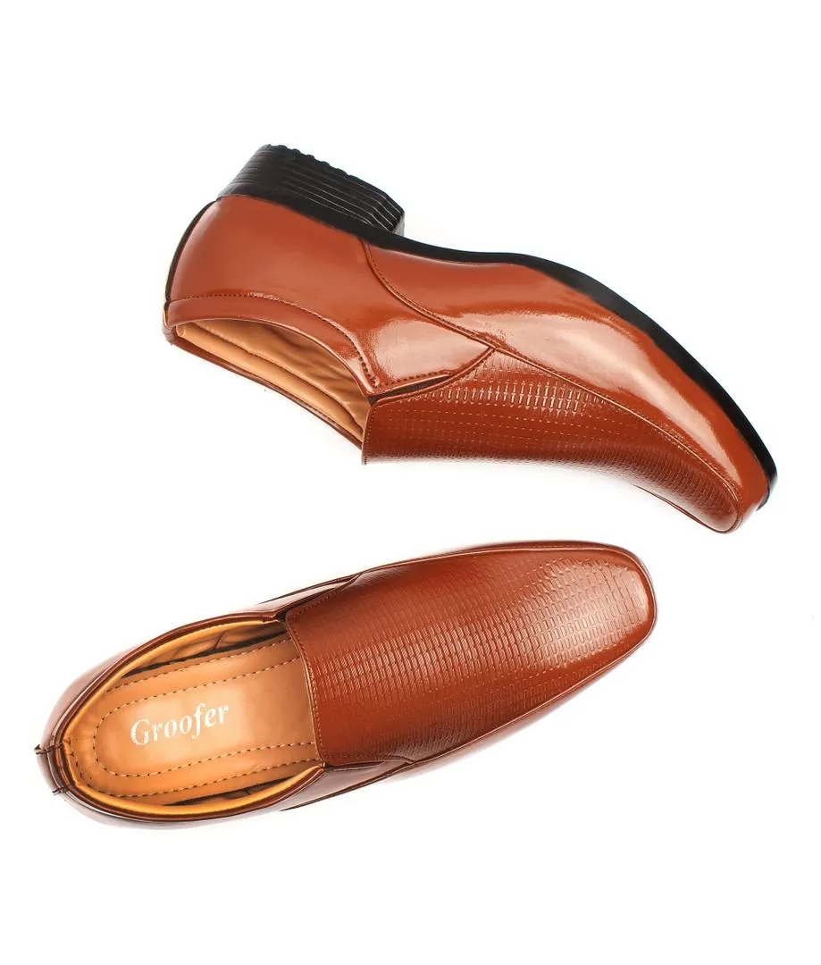 Men's Tan Slip-on Synthetic Party wear Formal Shoes