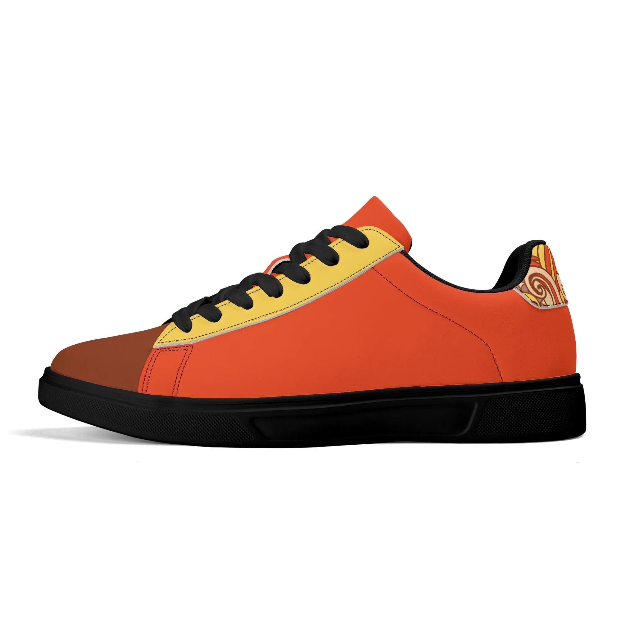 Mirana Color Block Low Top Faux Leather Skate Sneakers