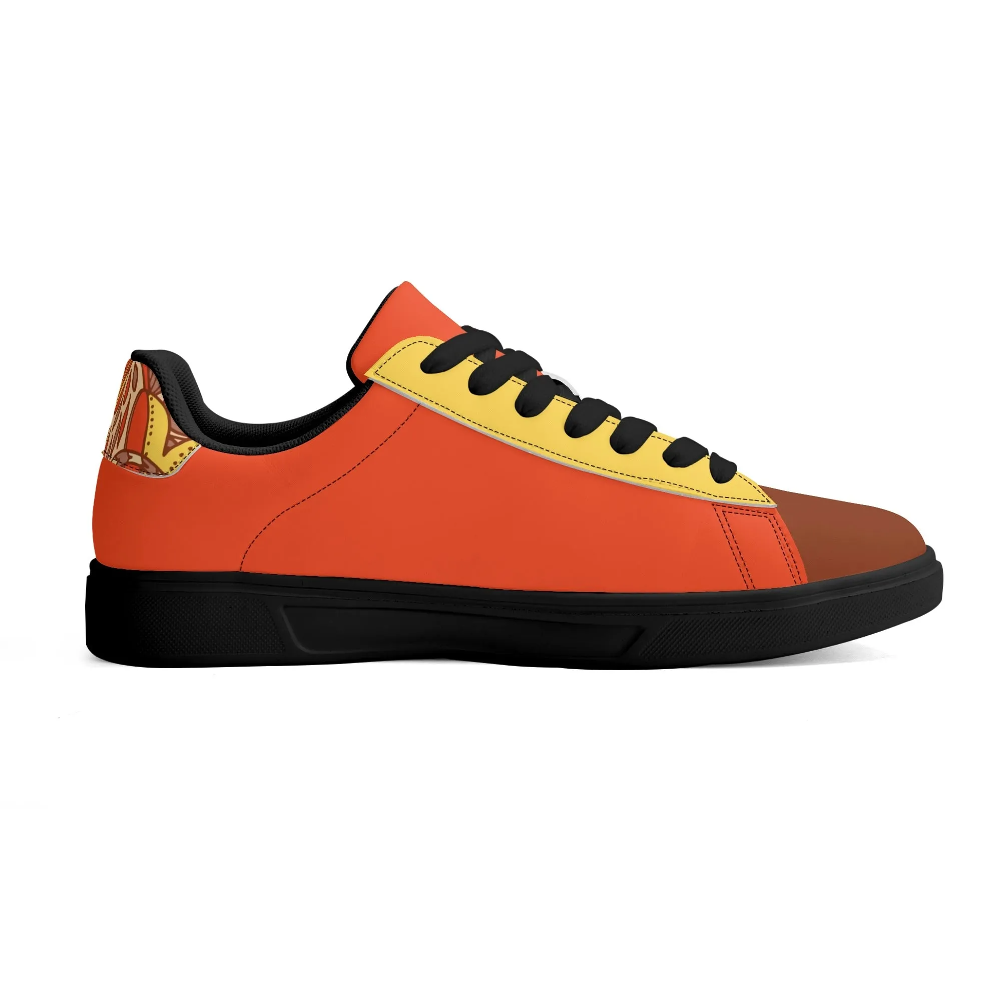 Mirana Color Block Low Top Faux Leather Skate Sneakers