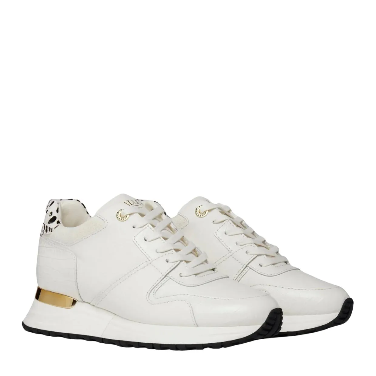 Miss Mallet Almorah White Croc Trainers