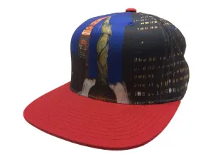 Mitchell & Ness City Scape Blue & Red Adjustable Snapback Flat Bill Hat Cap