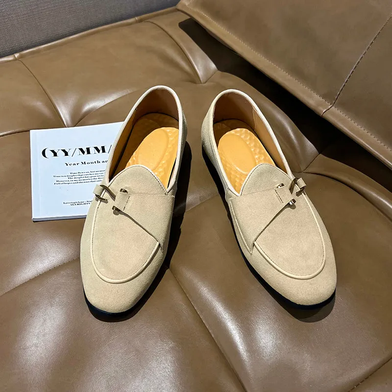 Modish Brogue Style Slip-On Dress Shoes