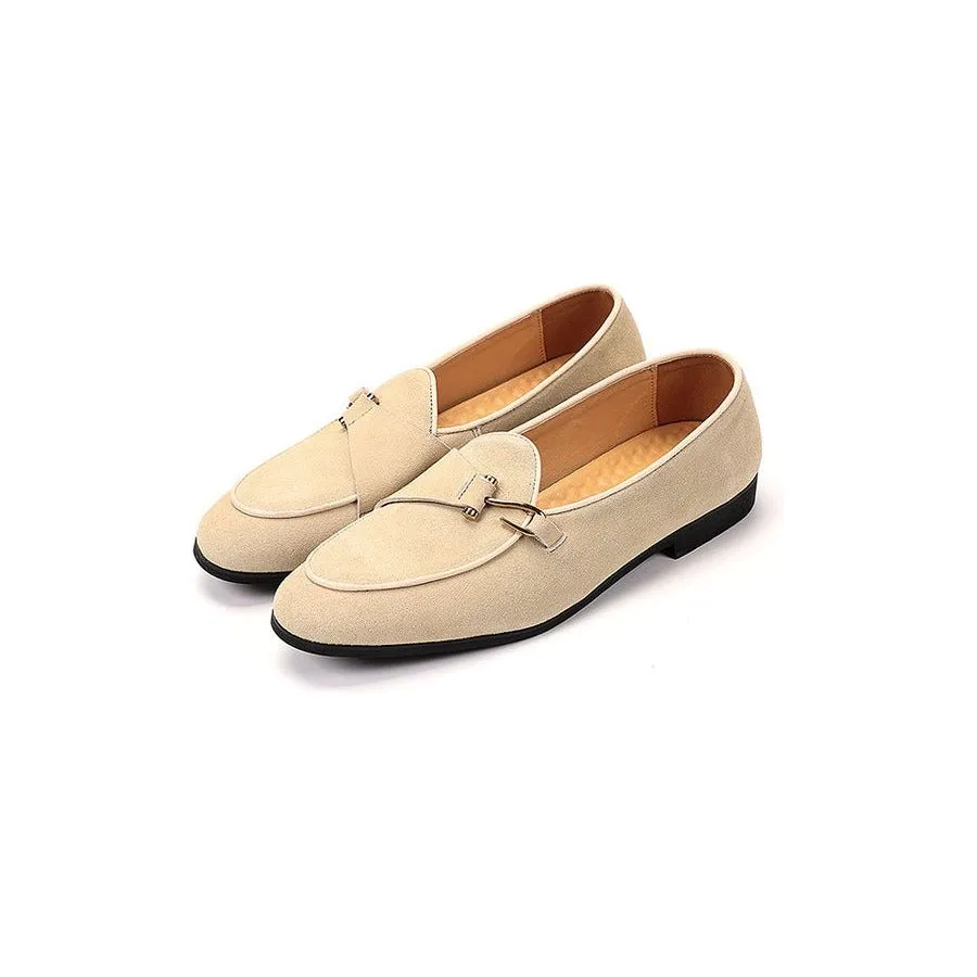 Modish Brogue Style Slip-On Dress Shoes