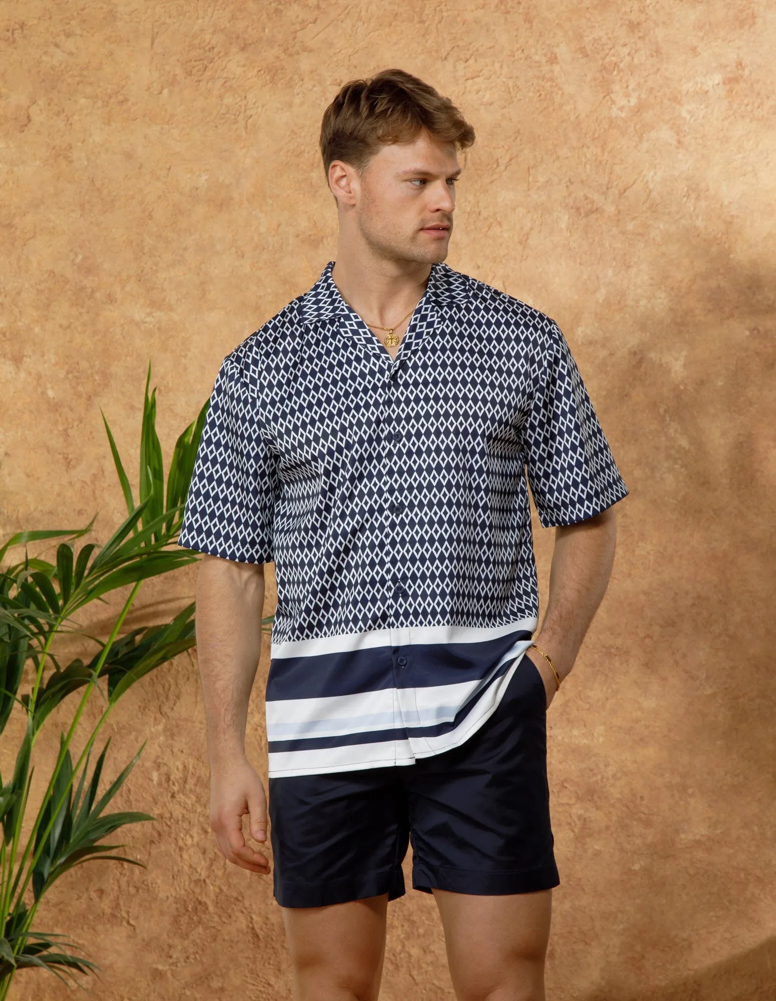 Navy S/S Porto Resort Shirt