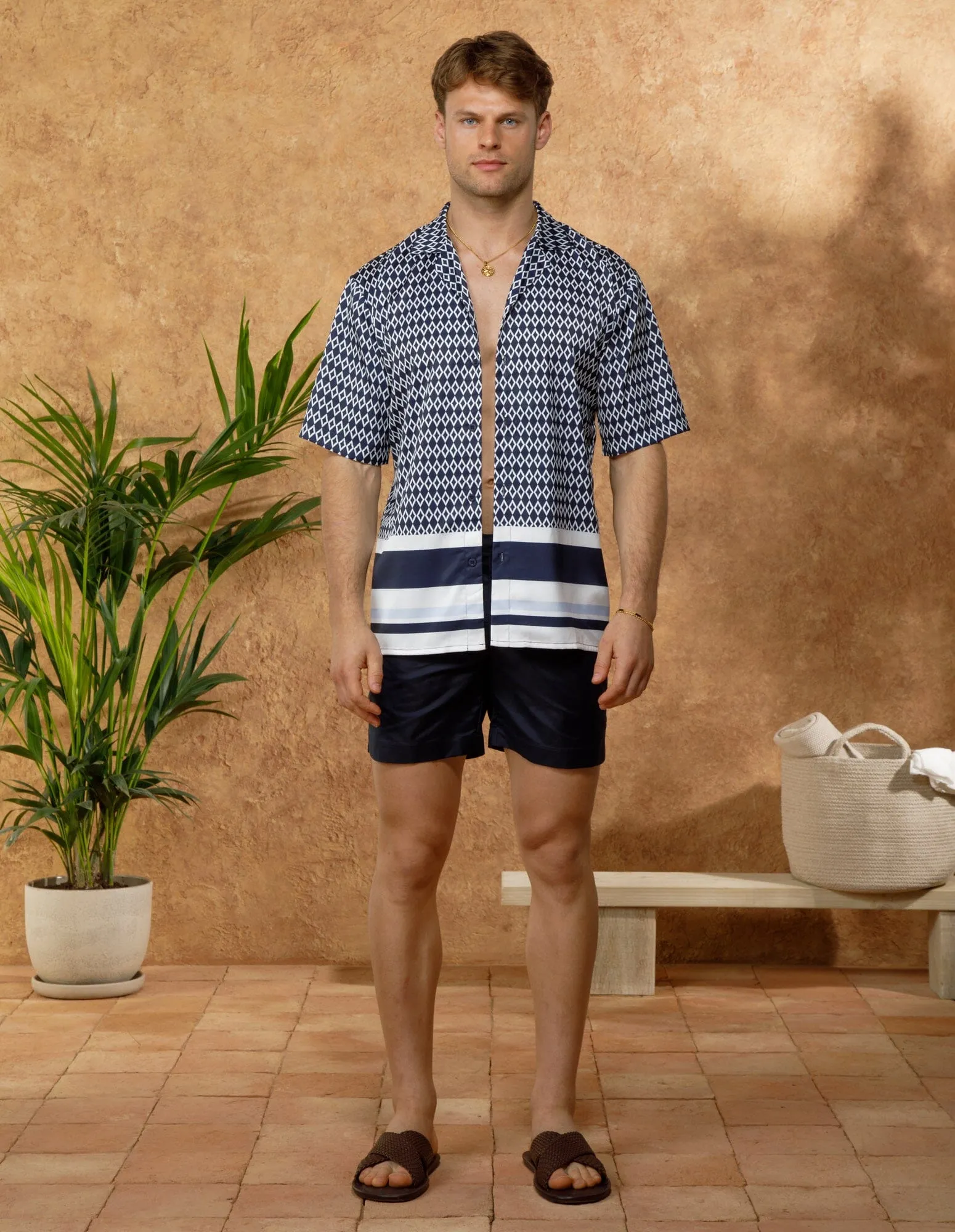 Navy S/S Porto Resort Shirt