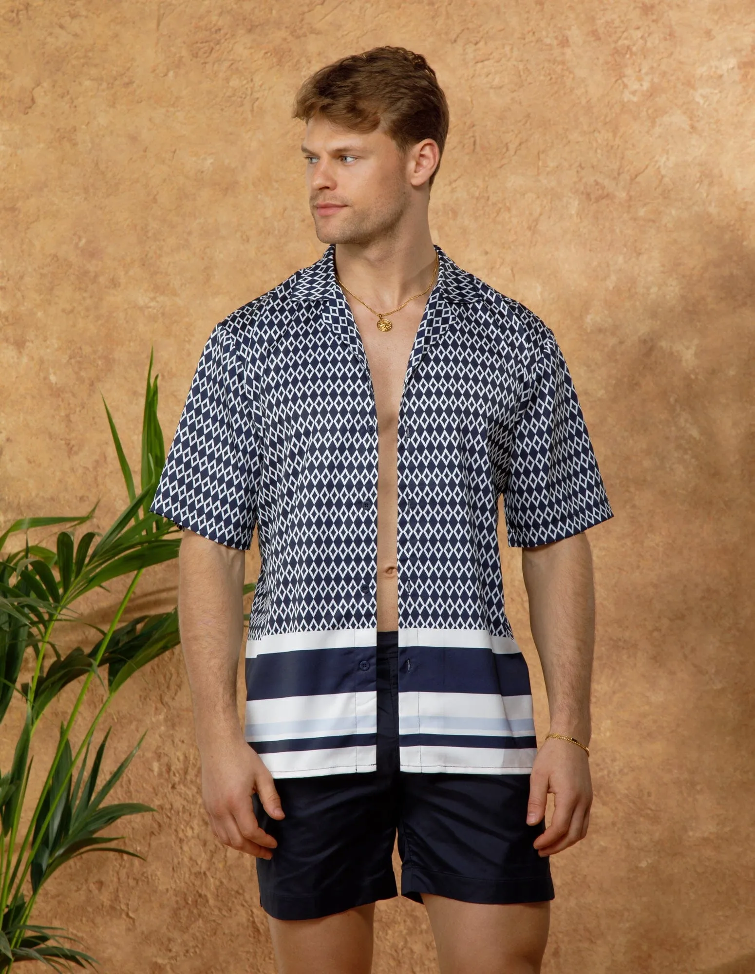 Navy S/S Porto Resort Shirt