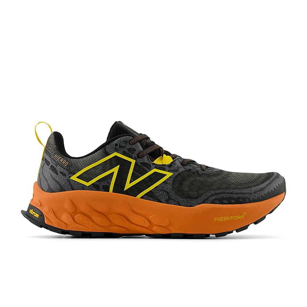 New Balance Fresh Foam X Hierro v8 (Mens) - Black with Infield Clay and Ginger Lemon