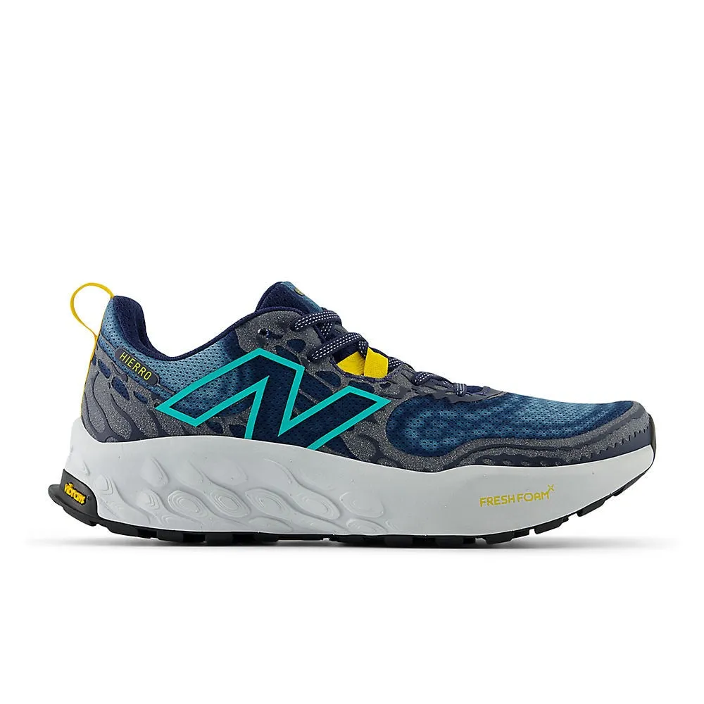 New Balance Fresh Foam X Hierro v8 (Mens) - Navy with Quartz Grey and cyber Jade