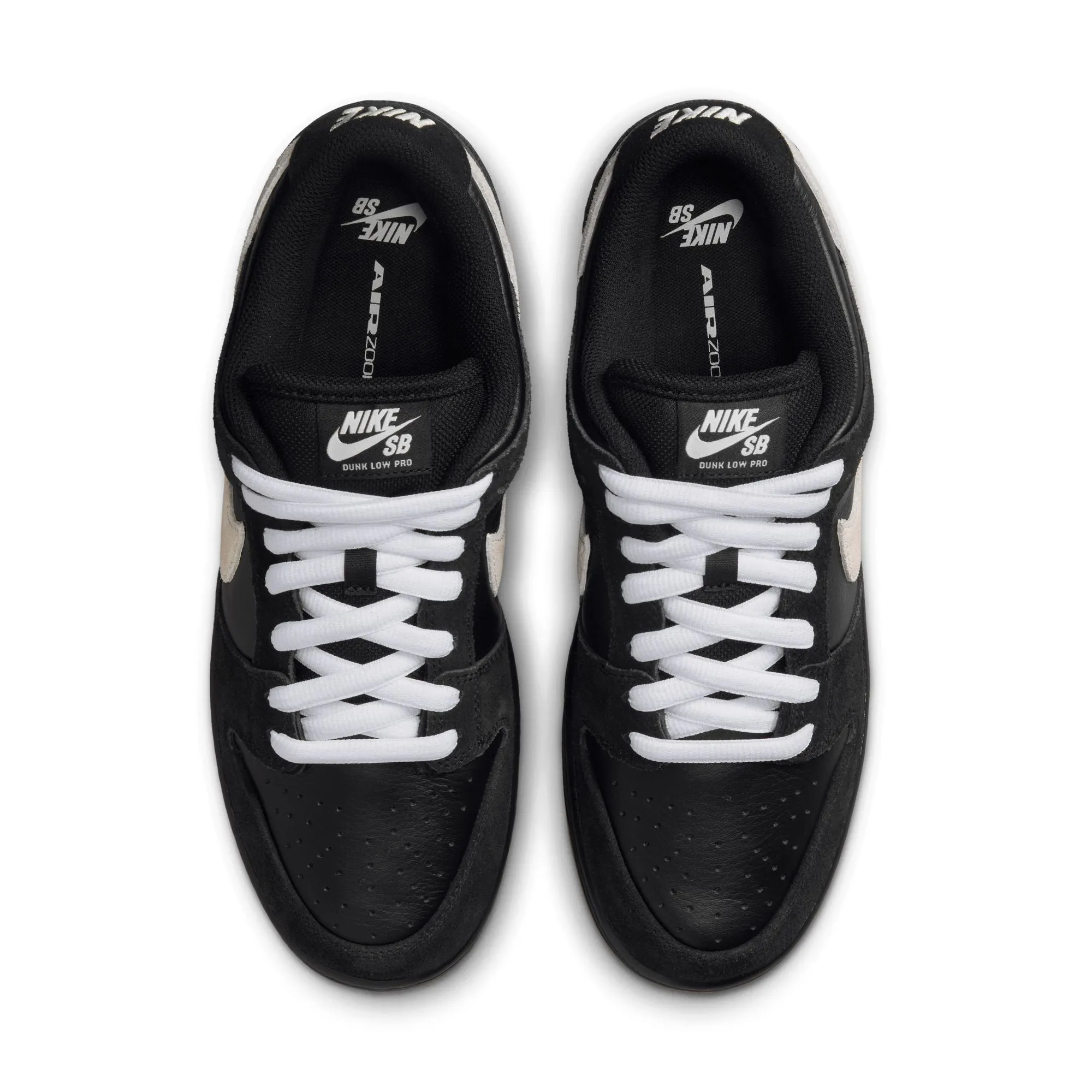 Nike SB - Dunk Low Pro GR Shoes - Black / White - Black - Gum Light Brown