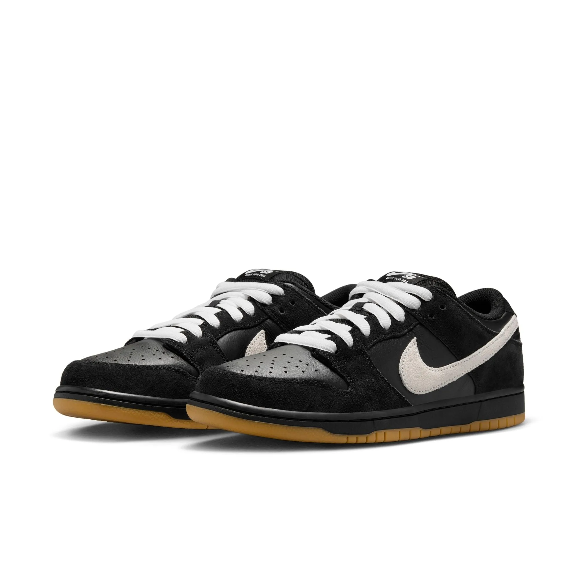 Nike SB - Dunk Low Pro GR Shoes - Black / White - Black - Gum Light Brown