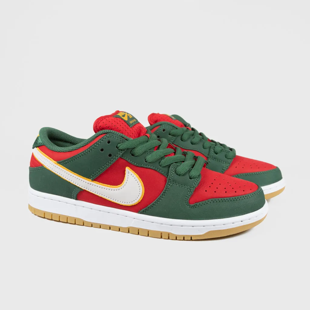 Nike SB - Dunk Low Pro Shoes - Fir / White - University Gold - Fire Red