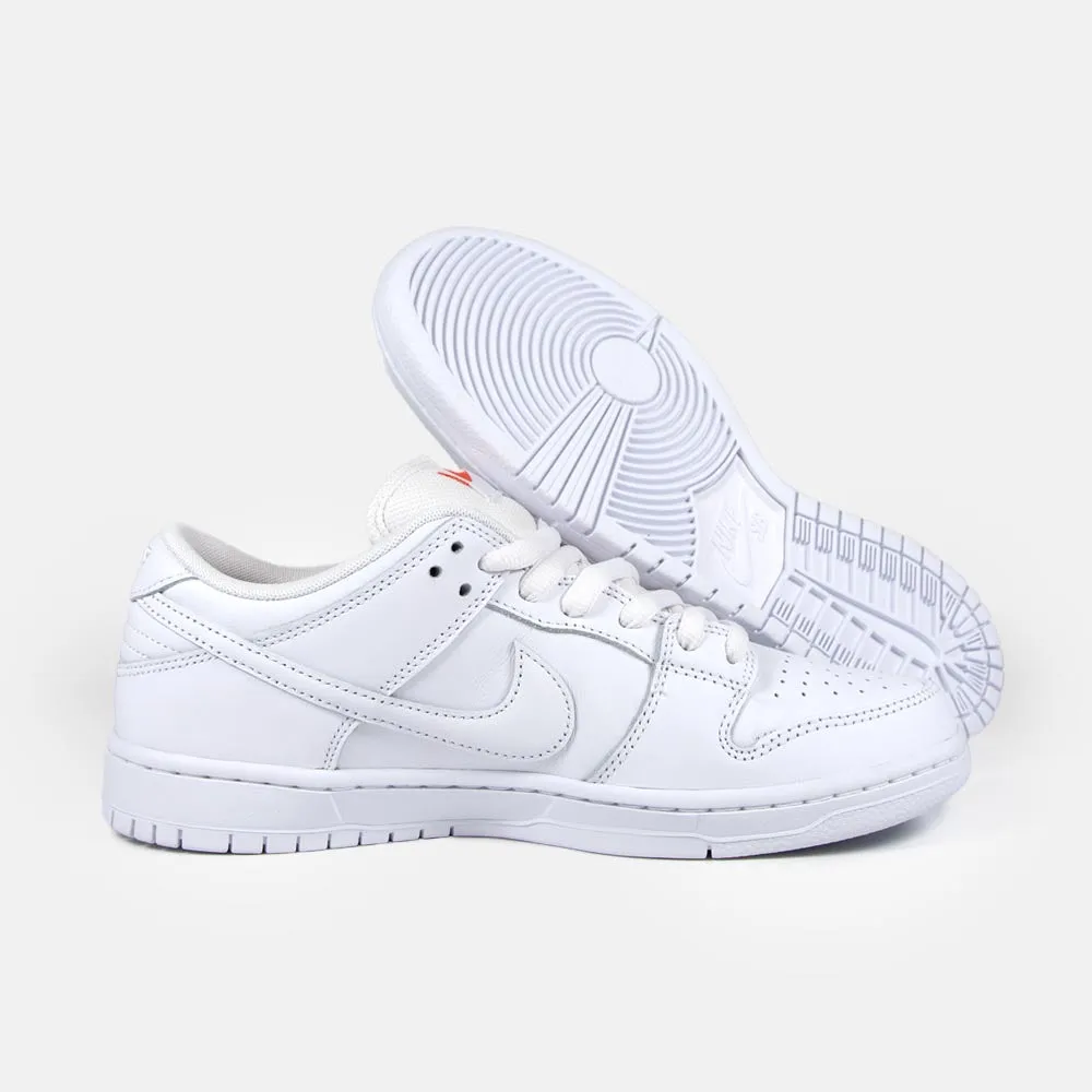 Nike SB - 'Orange Label' Dunk Low Pro Shoes - White / White