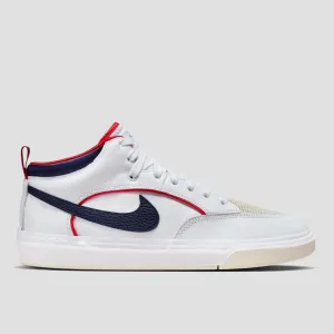 Nike SB React Leo Premium Skate Shoes White / Midnight Navy / University Red / White