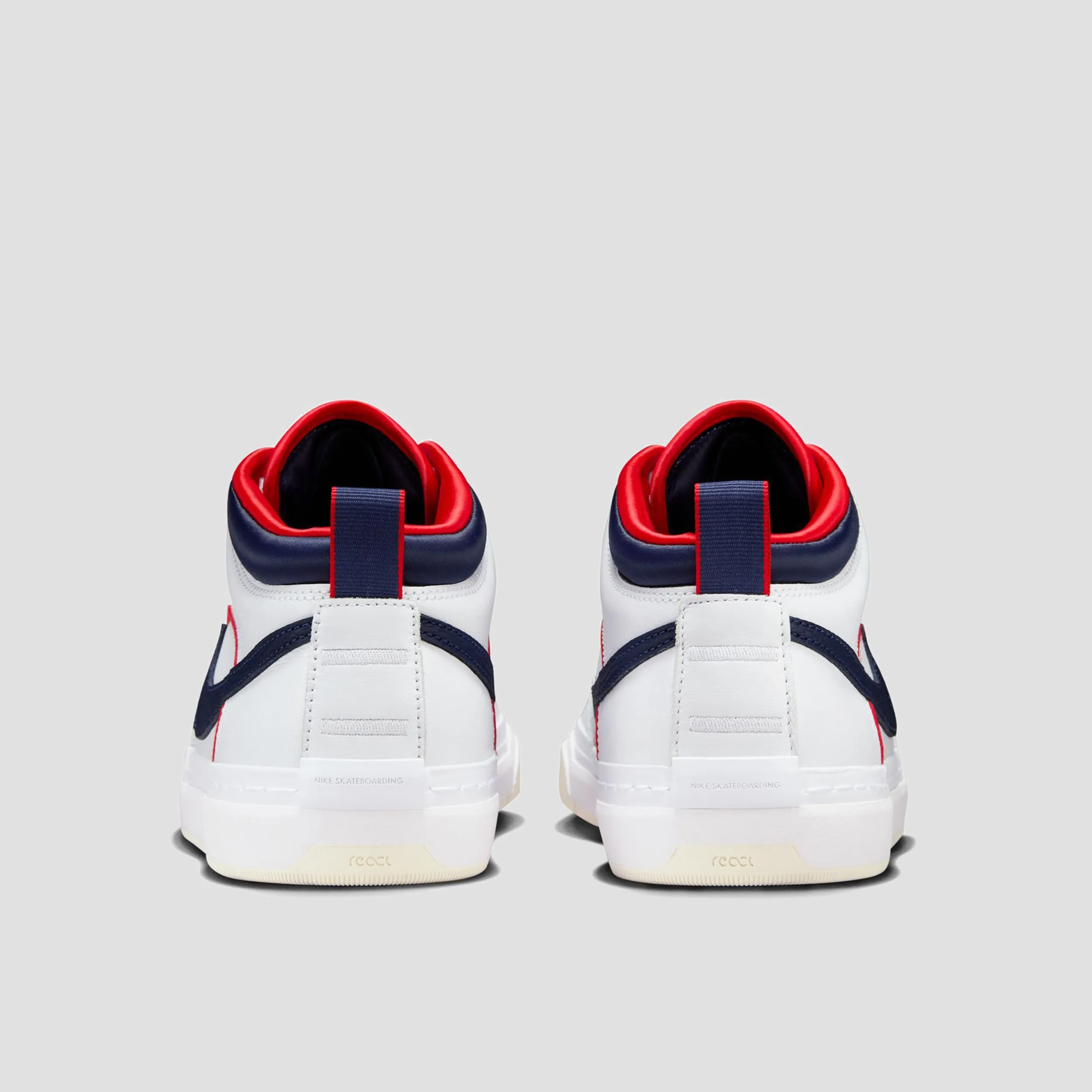 Nike SB React Leo Premium Skate Shoes White / Midnight Navy / University Red / White