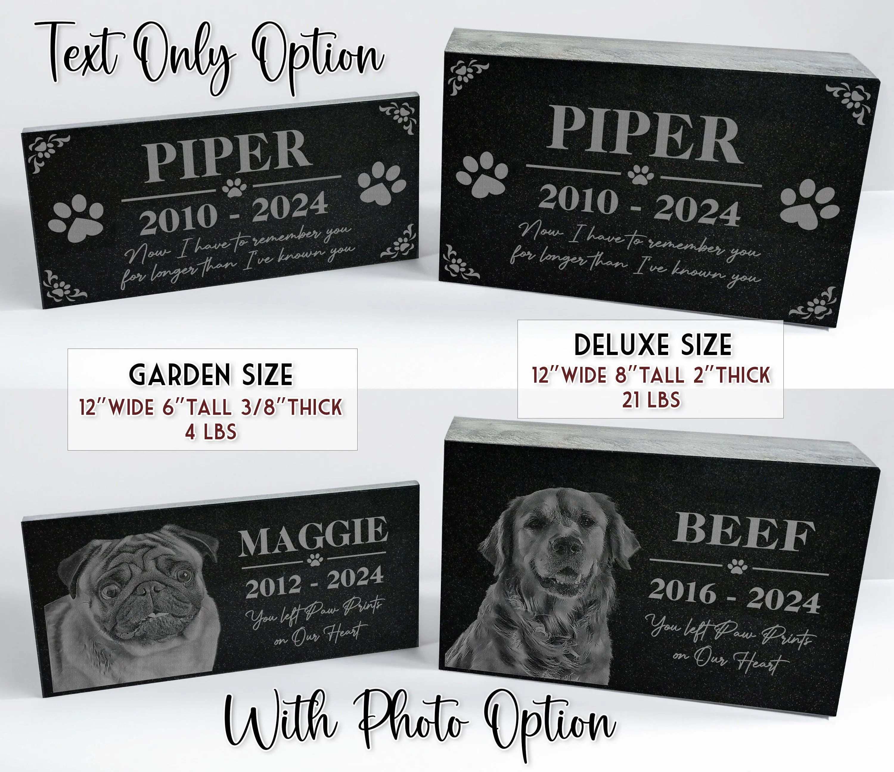 Personalized Pet Memorial Stone w/ Wreath: Custom Engraved Granite Dog Cat Sympathy Gifts, Pet Face, Portrait Plaque for Grave, Remembrance