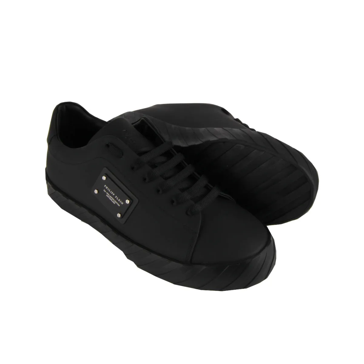 Philipp Plein Black Lo-Top Trainers