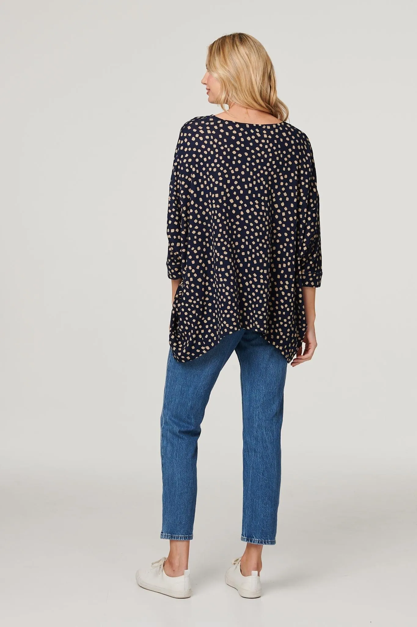 Polka Dot Oversize Blouse Top