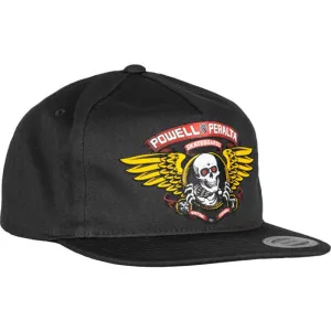 Powell Peralta Winged Ripper Snap Back Cap Black Hat