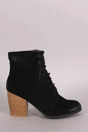 Qupid Spring Perforated Combat Booties