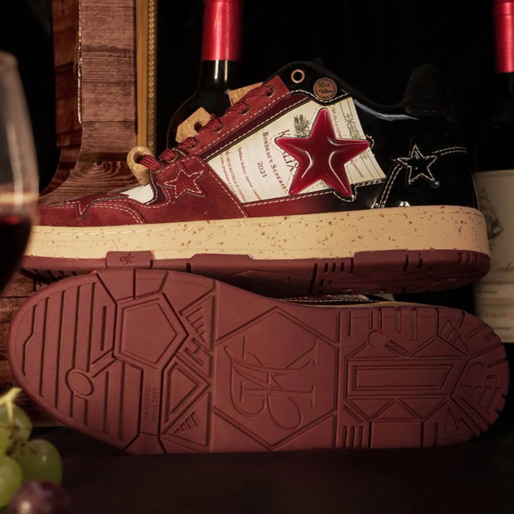 “RED WINE” Stars Sneakers