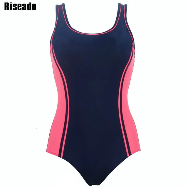 Riseado 2017 One Piece Swimsuit Swimwear Women Sports Backless Bodysuits Women's Swimsuits Splice Bathing Suits