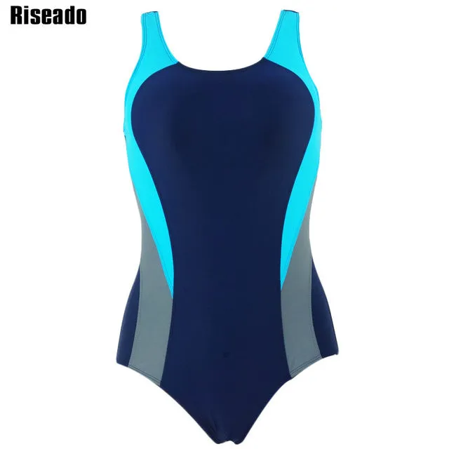 Riseado 2017 One Piece Swimsuit Swimwear Women Sports Backless Bodysuits Women's Swimsuits Splice Bathing Suits