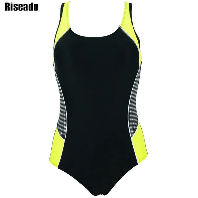 Riseado 2017 One Piece Swimsuit Swimwear Women Sports Backless Bodysuits Women's Swimsuits Splice Bathing Suits