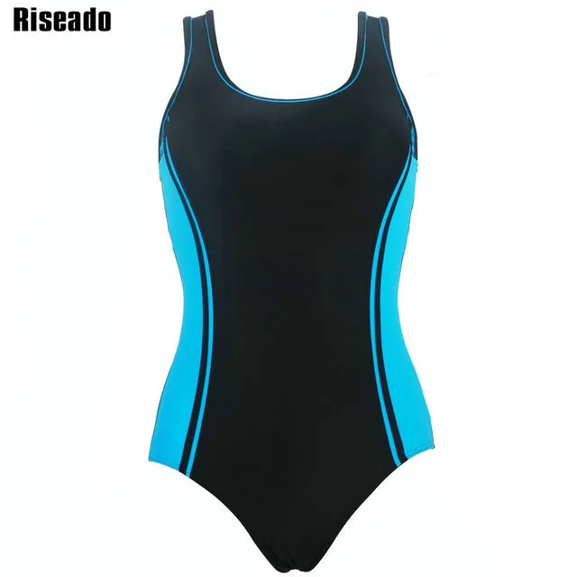 Riseado 2017 One Piece Swimsuit Swimwear Women Sports Backless Bodysuits Women's Swimsuits Splice Bathing Suits