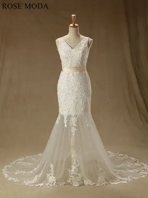 Rosemoda Illusion Skirt Lace Mermaid Wedding Dress