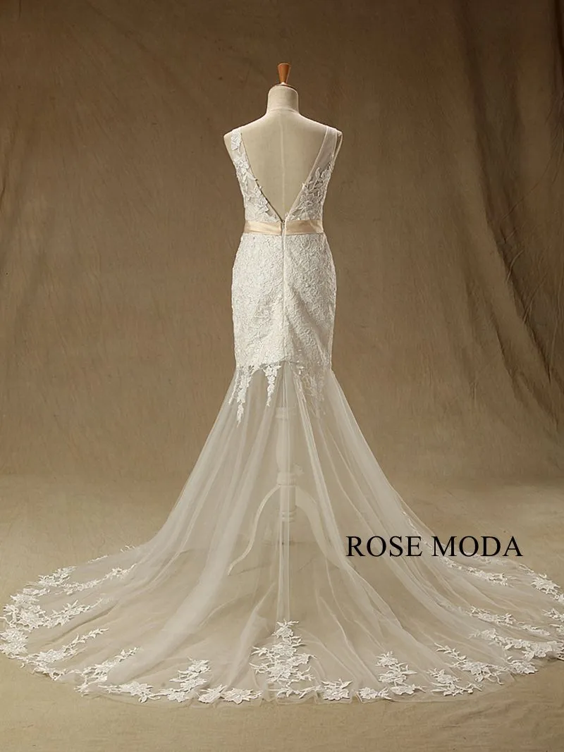 Rosemoda Illusion Skirt Lace Mermaid Wedding Dress