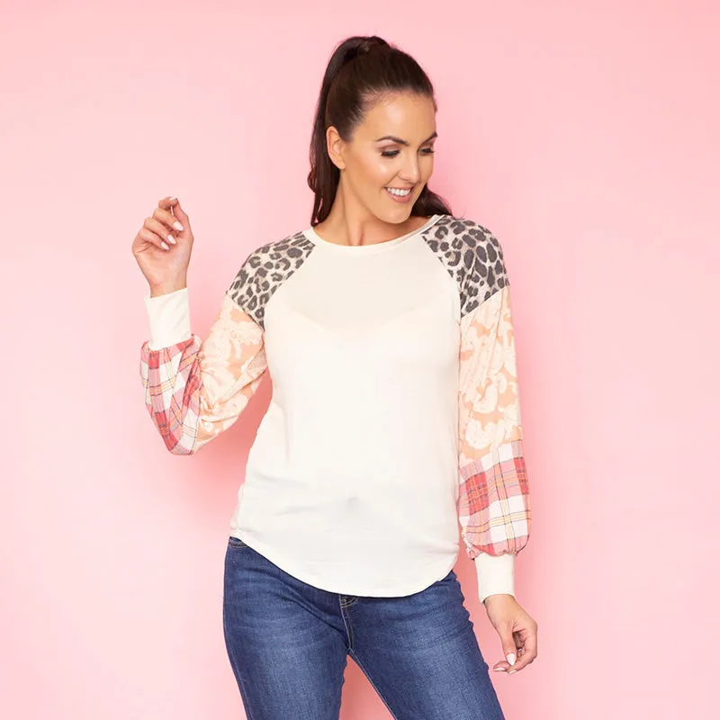 Rossa Raglan Sleeve Top (Peach)